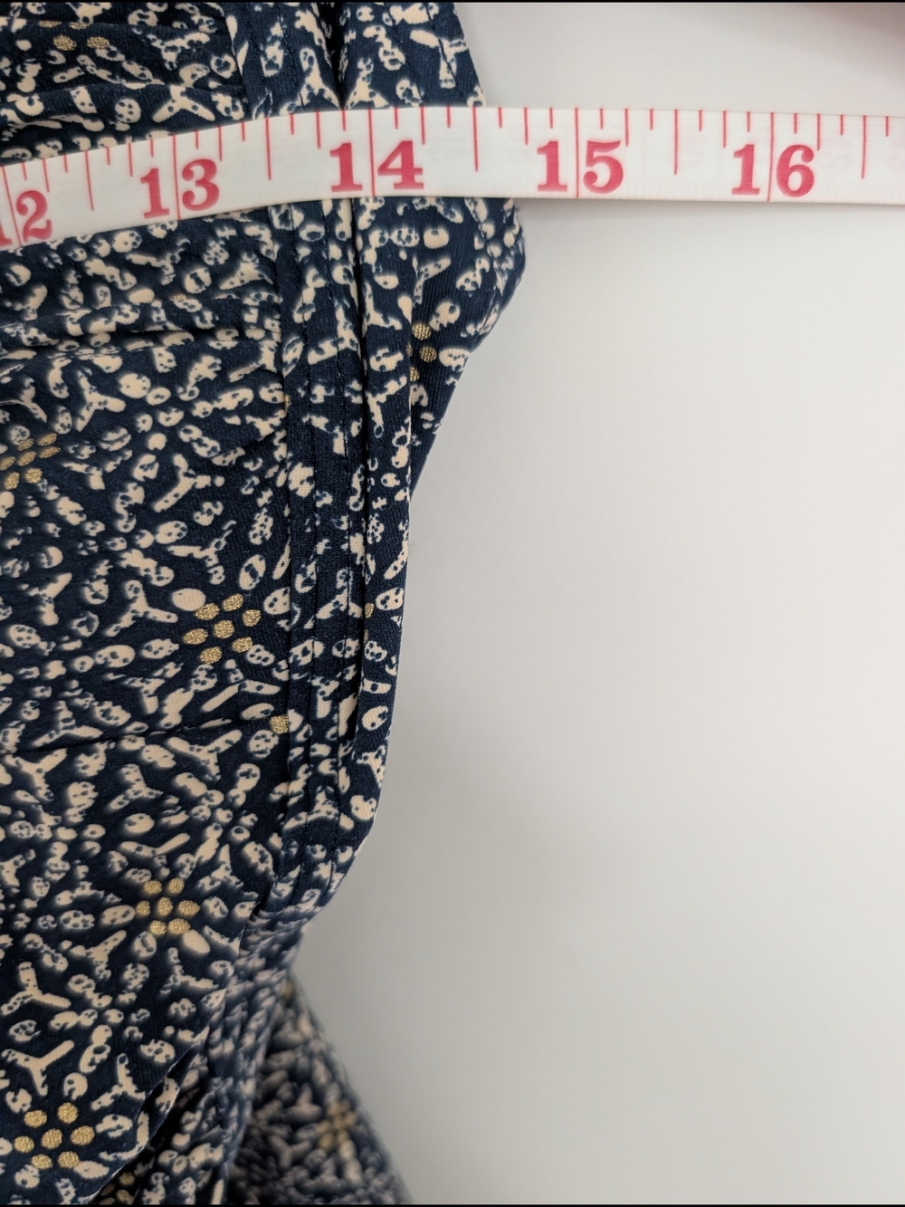 Bond Eye Australia Size 8 One Piece Swimsuit Navy Gold Patterned Ruched Stomach - Picture 7 of 9